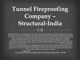 Tunnel Fireproofing Company – Structural-India