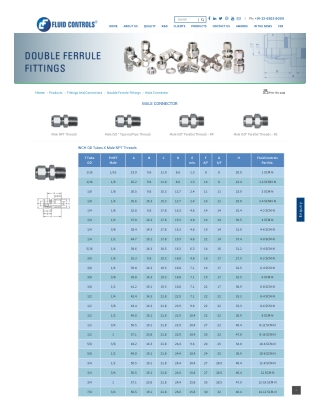 Double-Ferrule Male Connector / Elbow Pipe Fitting (Male)