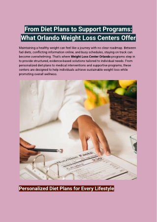 From Diet Plans to Support Programs_ What Orlando Weight Loss Centers Offer
