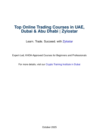 Cryptocurrency Trading Courses in Dubai