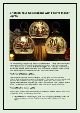 Brighten Your Celebrations with Festive Indoor Lights