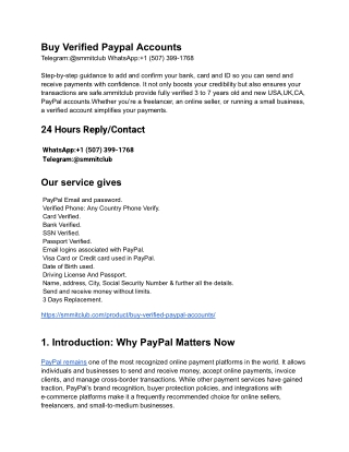 How to Buy Verified Paypal Accounts — Requirements & Tips