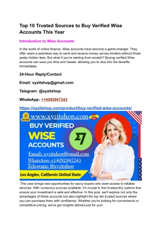 Top 10 Trusted Sources to Buy Verified Wise Accounts This Year