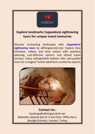 Explore landmarks Cappadocia sightseeing tours for unique travel memories