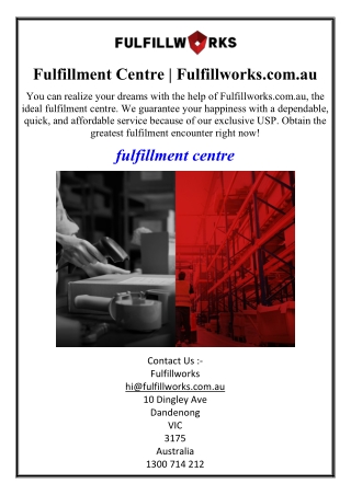 Fulfillment Centre | Fulfillworks.com.au