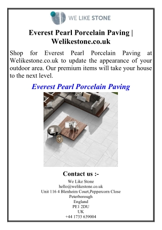 Everest Pearl Porcelain Paving | Welikestone.co.uk