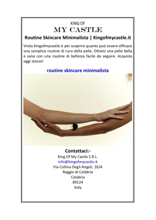 Routine Skincare Minimalista  Kingofmycastle.it