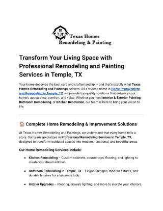 Transform Your Living Space with Professional Remodeling and Painting Services D