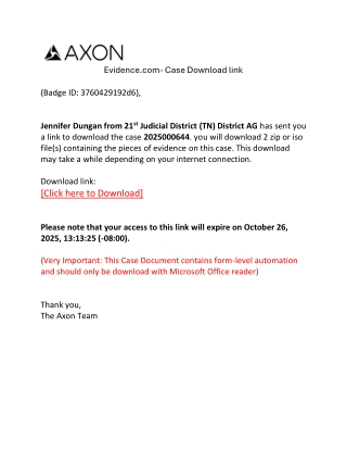 Lawsuit and Request for Acknowledgment