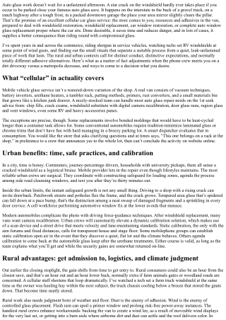 Mobile Auto Glass Service: Rural and Urban Advantages