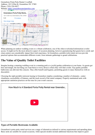 Greensboro Porta Potty Solutions: Perfect for Weddings and Parties