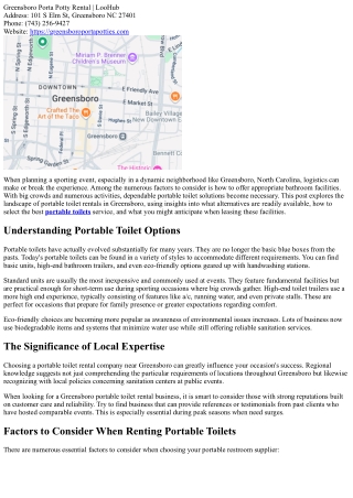 Portable Toilet Solutions for Sporting Events in Greensboro