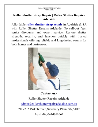Roller Shutter Strap Repair Roller Shutter Repairs Adelaide