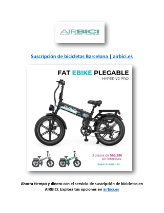 Suscripción de bicicletas Barcelona | airbici.es
