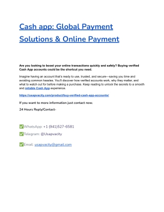 Cash app_ Global Payment Solutions & Online Payment