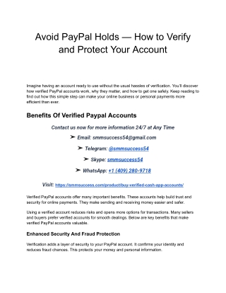 Avoid PayPal Holds — How to Verify and Protect Your Account
