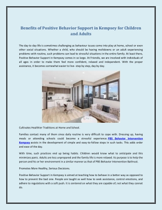 Benefits of Positive Behavior Support in Kempsey for Children and Adults