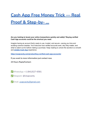 Cash App Free Money Trick — Real Proof & Step-by- ...