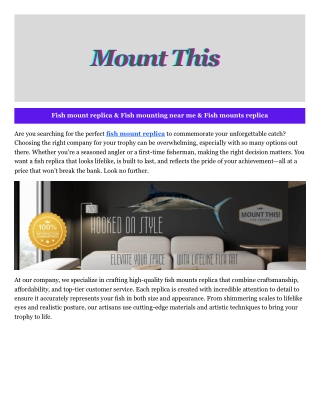 Fish mounting near me