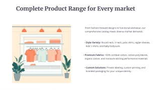 Wholesale readymade garments supplier in Tiruppur for bulk orders and global shipping