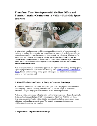 Office Interior Solutions in Noida – Styile My Space Interiors