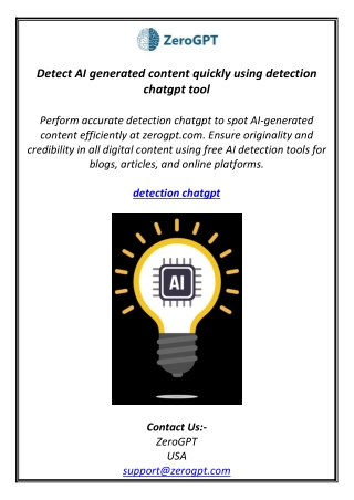 Detect AI generated content quickly using detection chatgpt tool