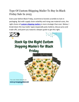 Type Of Custom Shipping Mailer To Buy In Black Friday Sale In 2025 _ PSG