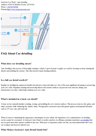 Jackson's Auto Detail: A Step Above Other Services Near Me