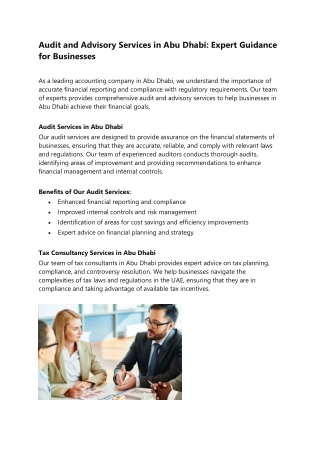 Bericht-tax consultants in abu dhabi