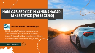 Mani Cab Service in Yamunanagar | Taxi Service [7056323200]