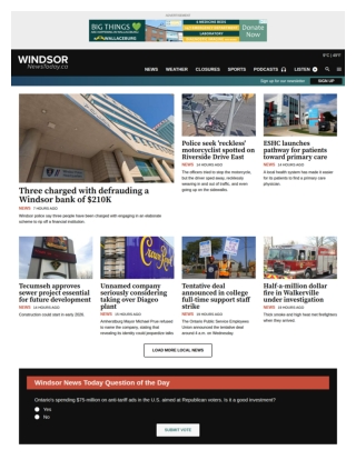 Local Breaking News Headlines in Windsor