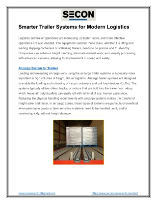 Smarter Trailer Systems for Modern Logistics