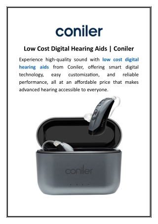 Low Cost Digital Hearing Aids Coniler