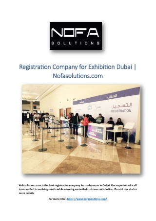 Registration Company for Exhibition Dubai | Nofasolutions.com