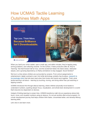 Why Abacus-Based Tactile Learning Wins Over Digital Apps