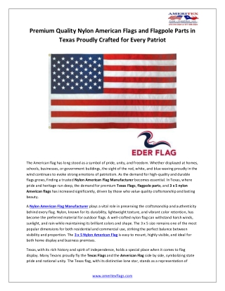 Premium Quality Nylon American Flags and Flagpole Parts in Texas Proudly Crafted for Every Patriot