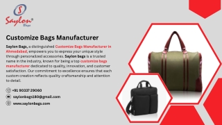 Customize Bags Manufacturer in Ahmedabad, Customize Bags Supplier in Ahmedabad
