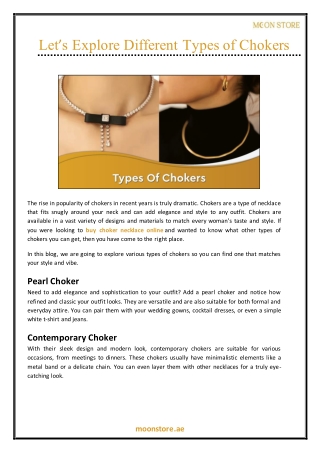 Let's Explore Different Types of Chokers