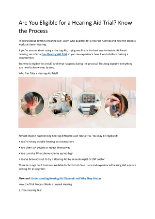 Are You Eligible for a Hearing Aid Trial