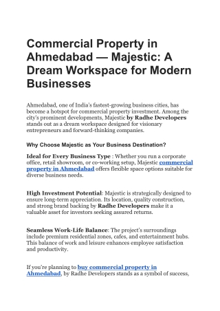 Commercial Property in Ahmedabad