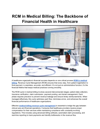 RCM in Medical Billing: The Backbone of Financial Health in Healthcare