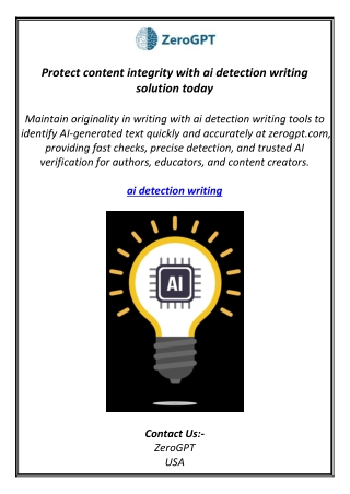 Protect content integrity with ai detection writing solution today