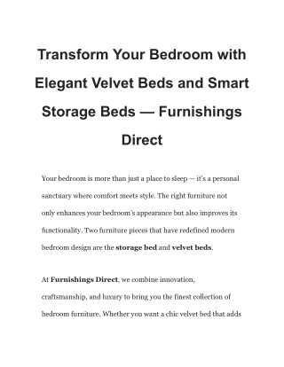 Stylish Fabric Ottoman Bed with Storage | Furnishings Direct