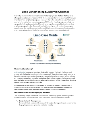 Limb Lengthening Surgery in Chennai