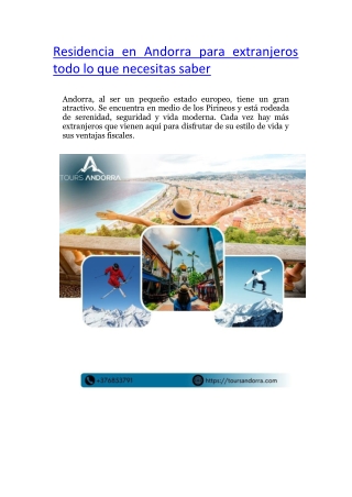 Residencia en Andorra para extranjeros: todo lo que necesitas saber