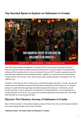 Top Haunted Spots to Explore on Halloween in Croatia