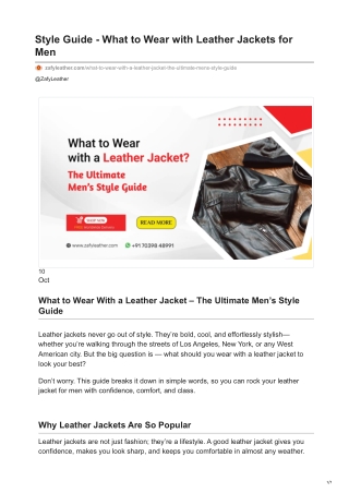 zafyleather.com-Style Guide - What to Wear with Leather Jackets for Men