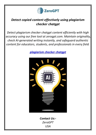 Detect copied content effectively using plagiarism checker chatgpt