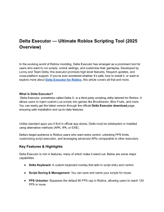 Roblox Delta Executor: Run Scripts, Unlock Features & Customize Gameplay