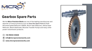 Gearbox Spare Parts Manufacturer, Gearbox Spare Parts Supplier in India